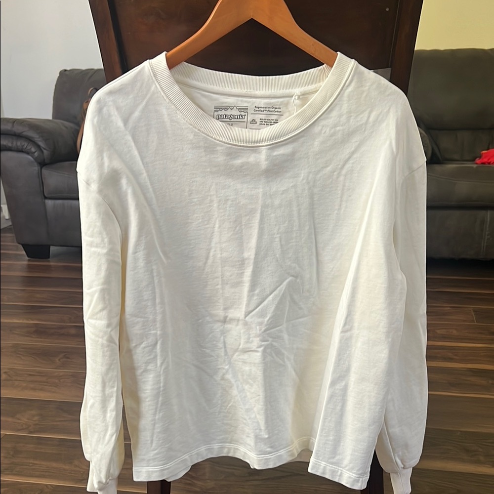 Patagonia Cream Ribbed Long Sleeve Shirt